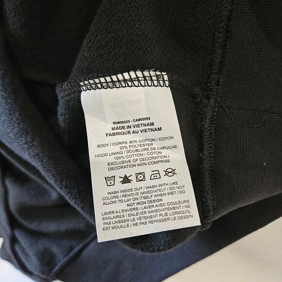 Nike Women's Crop Pullover Black Gold Hoodie DQ6776-010 Large - Picture 5 of 8